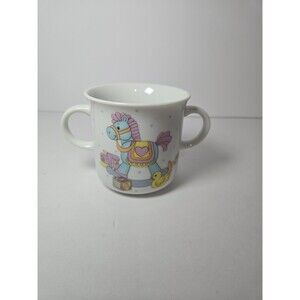 Vintage Baby/Child Porcelain Cup Double Handles Rocking Horse‎